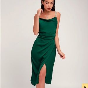 Green Satin Mini Dress